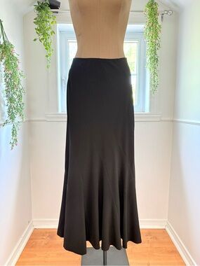 Margaret M Black Maxi Flared Skirt